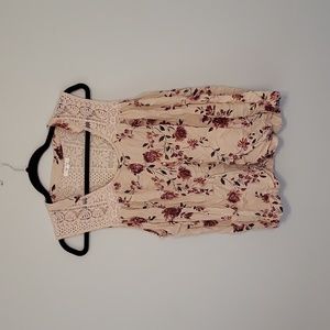 2/$15 Pink Floral Maurices Tank Top
